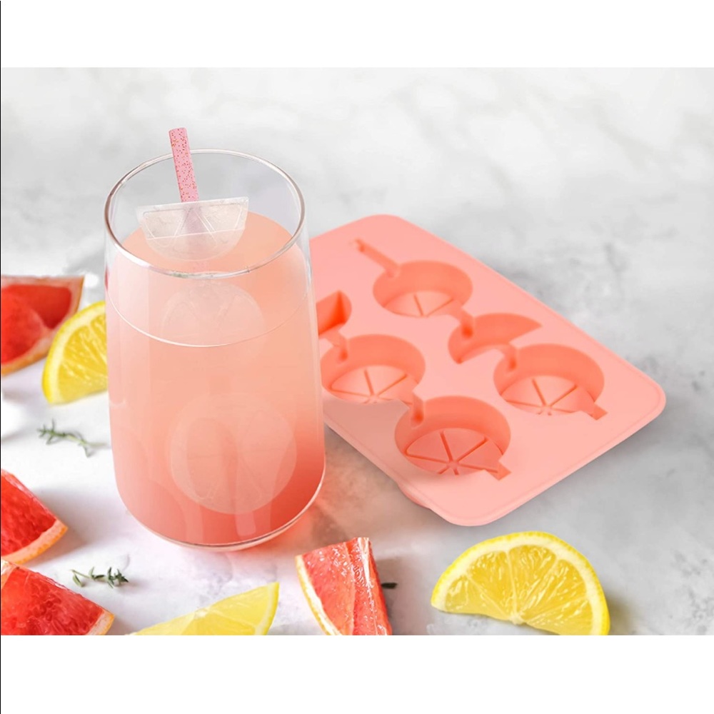 Fred Fancy That Citrus Sippers Mold Ice Tray Straw